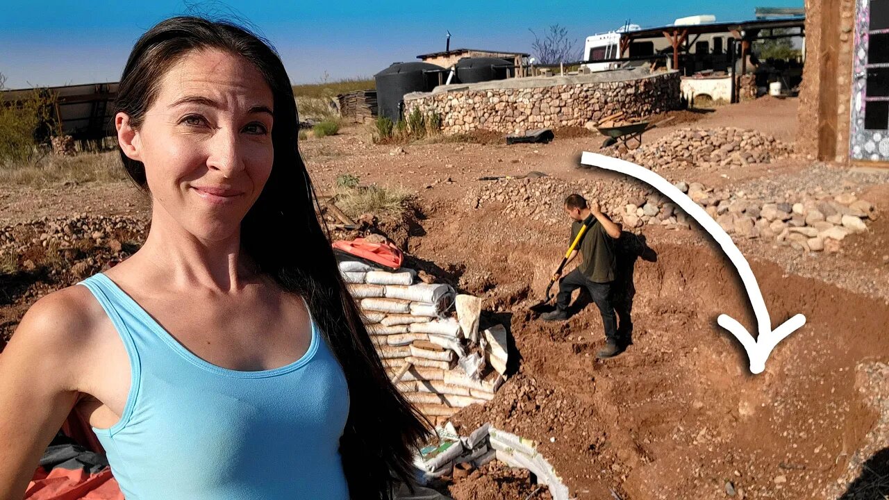 Carving Stairs Out Of Dirt! Amazing Progress On Our Earthbag Root Cellar