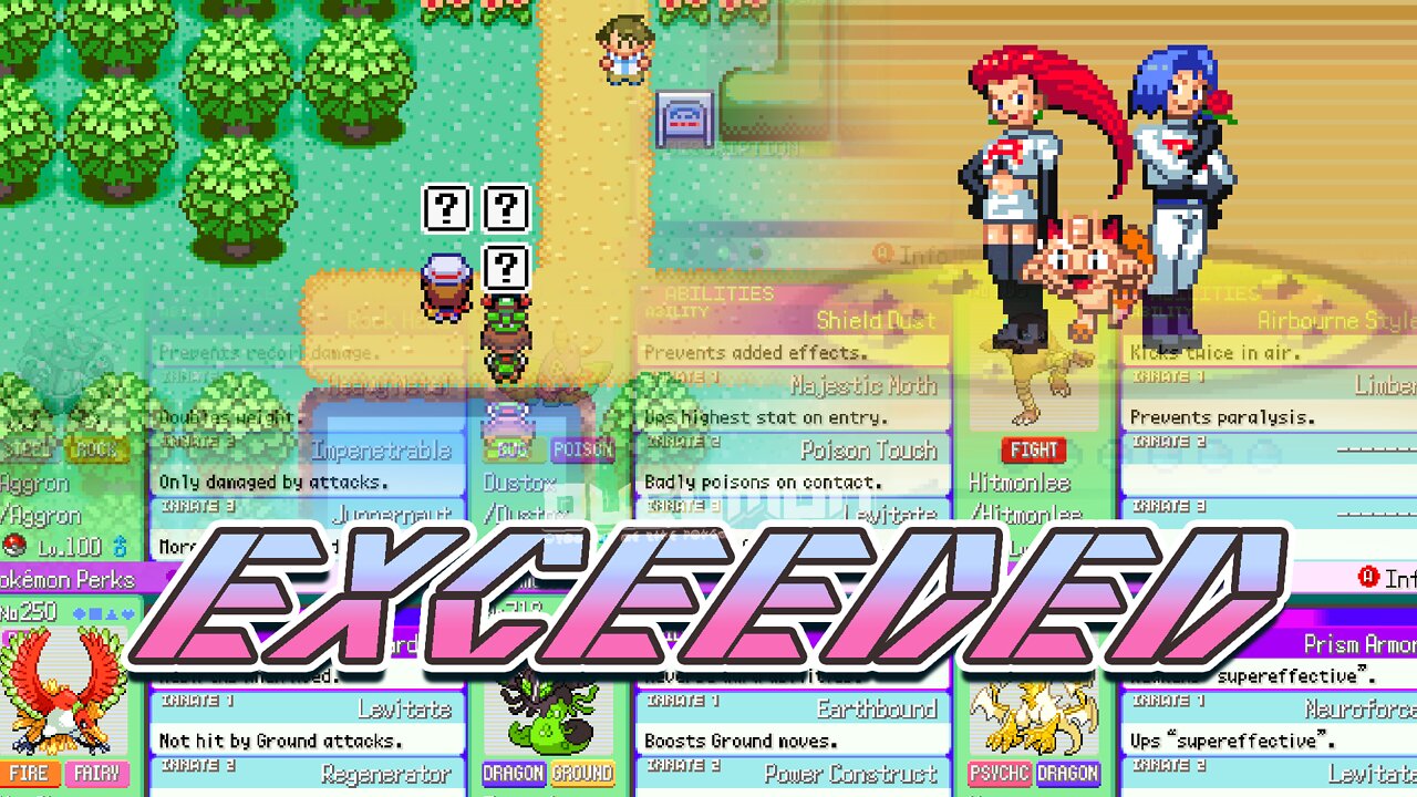 Pokemon Exceeded - New GBA Hack ROM with challenges - randomizer, nuzlocke and sandbox mode. etc..