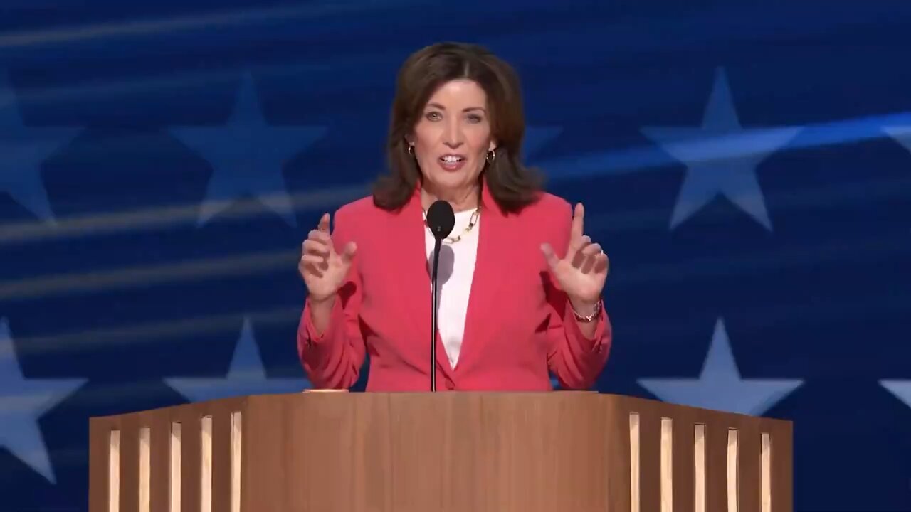 Kathy Hochul: "Are you reading to elect Kamala Harris the FIRST PRESIDENT of the United States!?"