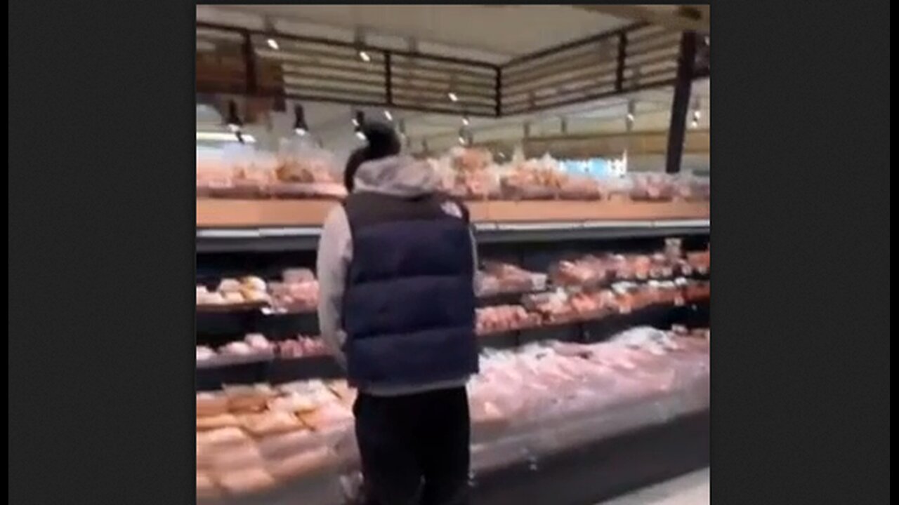 Muslim Invader In Holland Urinates On The Pork In The Meat Case