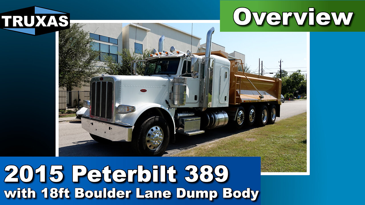 Overview: 2015 Peterbilt 389 with 18ft Boulder Lane Dump Body