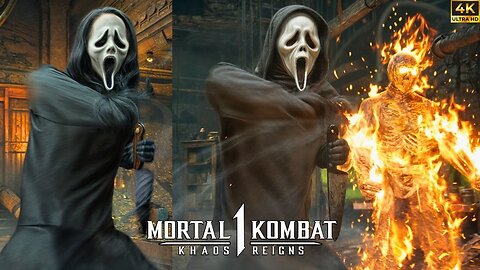 Mortal Kombat 1 Khaos Reigns - Ghostface Fatal Blow Scene With All Characters