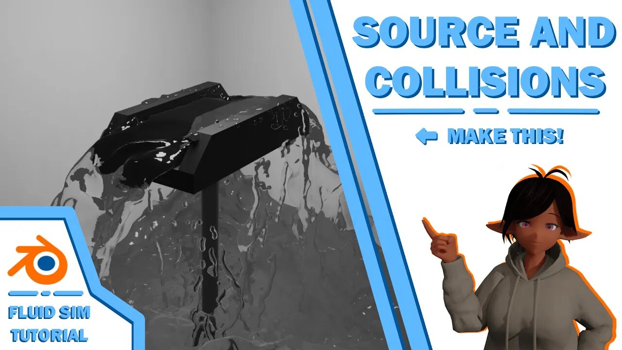 FLUID SIMULATION SOURCE AND COLLISIONS - BLENDER SIMULATION TUTORIAL