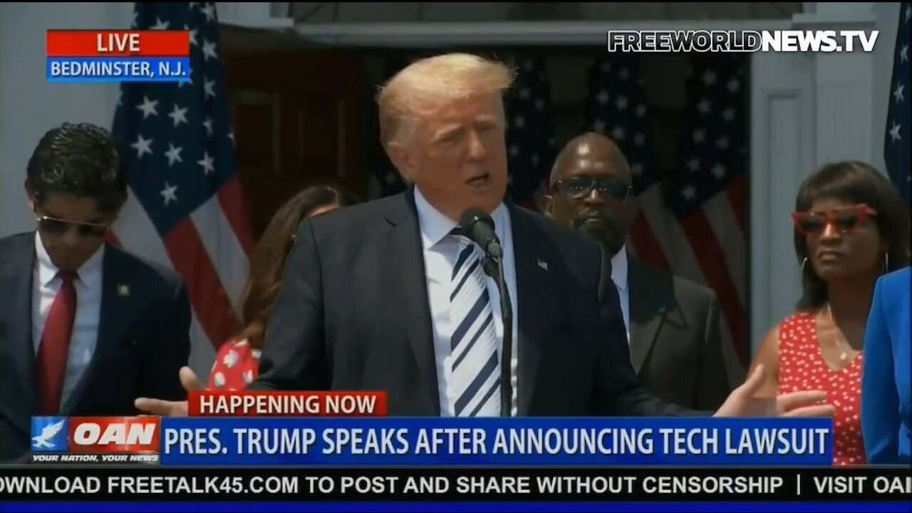 Trump Answering Media Questions Re Trump v Big Tech