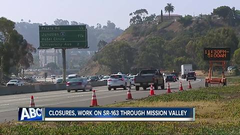 Motorists prepare for SR-163 construction in Mission Valley