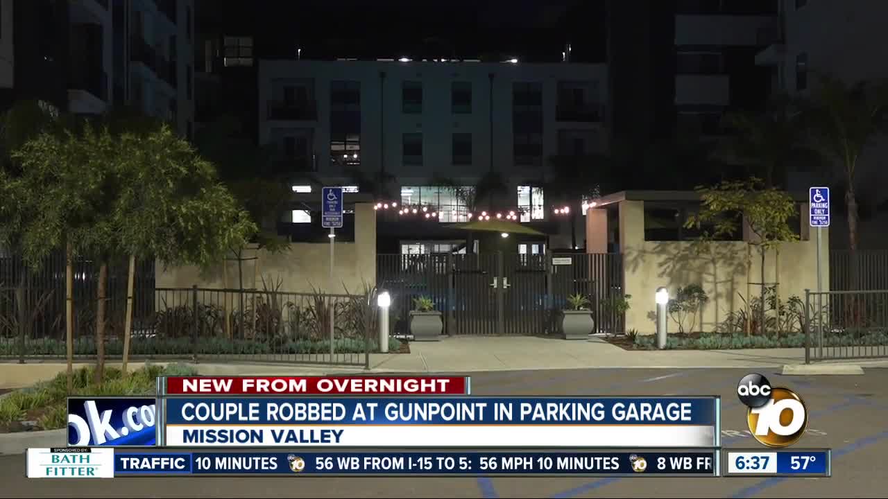 Couple robbed by armed men in Mission Valley parking garage