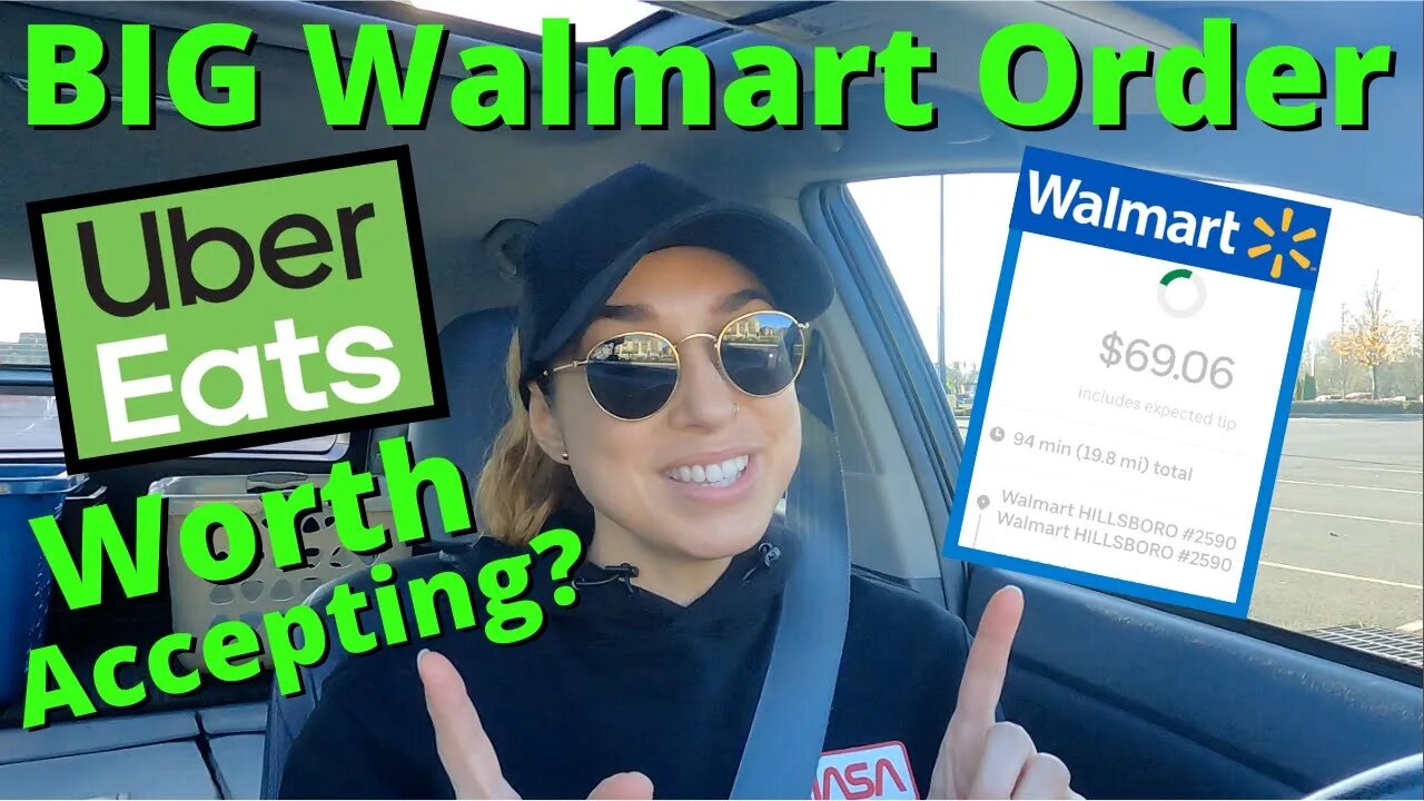 Uber Eats Driver Ride Along | Accepting A Big Walmart Order