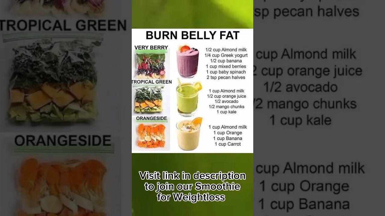 Burn belly fat drinking smoothies | How to lose excess stomach fat #Shorts