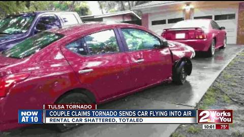 Tulsa couple: Tornado sends car 10 feet into air