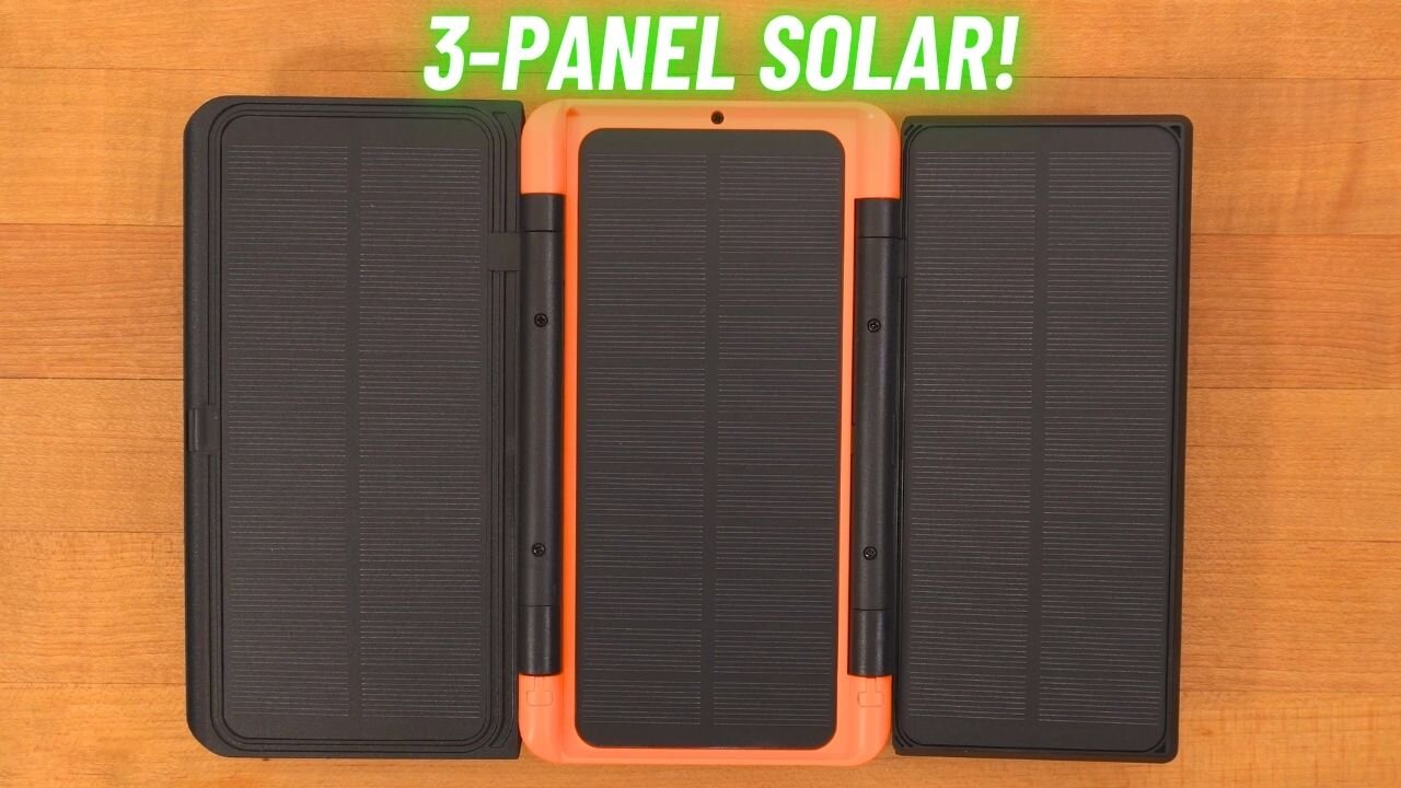 HUGE Capacity Solar Charger with 3 Panels! // 46,800mAh Capacity!