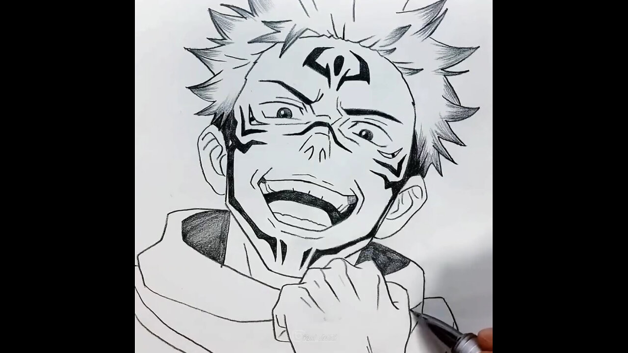 How to Draw Sukuna JUJUTSU KAISEN.