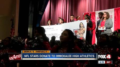 High school sports program impacted by Hurricane Irma gets $20,000 donation