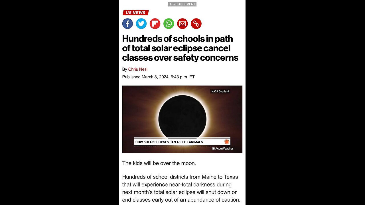 SCHOOL CANCELLED IN PATH OF ECLIPSE 🤡 🤡 🤡