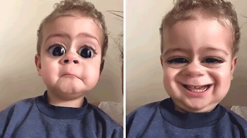 Silly video filter instantly calms crying baby