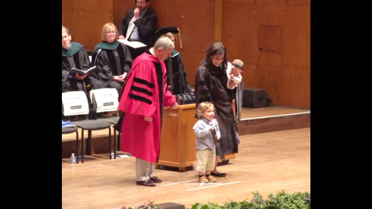 Toddler steals the show and gives away mom's M.D.