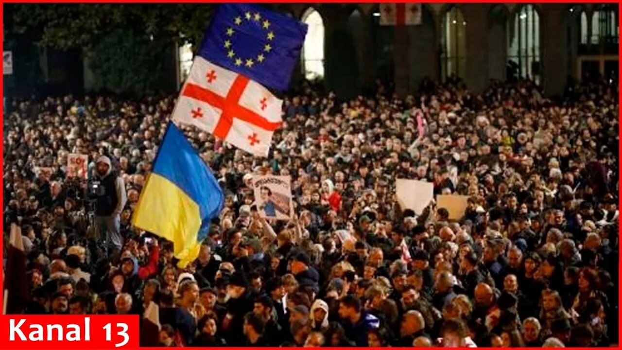 Thousands rally again in Georgia to protest the Oct. 26 parliamentary election they say was rigged