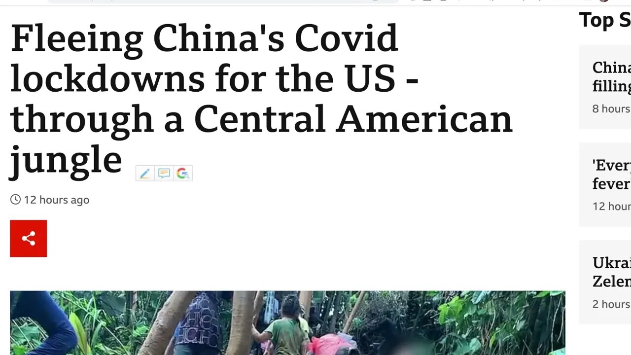 🟨 看不明白 BBC 的標題 : "Fleeing China's Covid lockdowns for the US - through a Central American jungle"