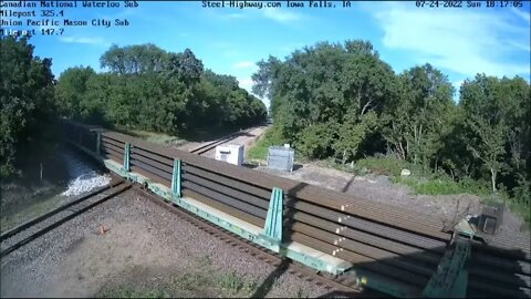 NB Rail Train at Mills Tower in Iowa Falls, IA on July 24, 2022 #SteelHighway