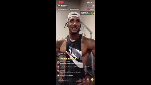 PERCY KEITH FLEXING WHILE IN THE GYM ON TIKTOK LIVE