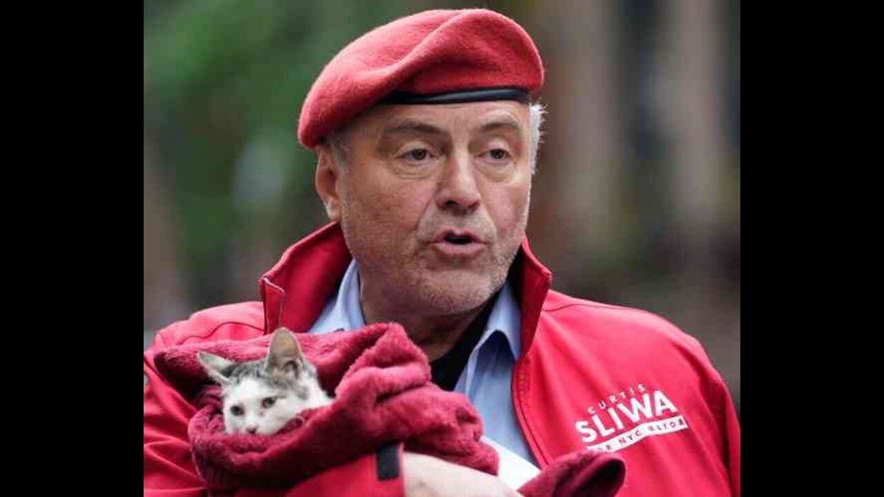 NYC Mayoral Candidate Sliwa Casts Ballot Sans Cat, but Not Without Protest