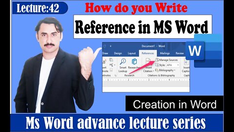 References in Word - Reference management|Cross-References - Microsoft Word |Sadar Khan Tv