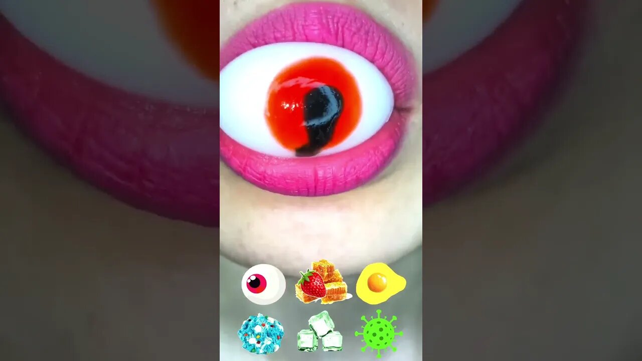 Coma o EMOJI 👁🔴Desafio Challenge ASMR #asmr #eatingsounds