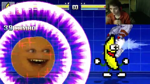 Fruit Characters (Annoying Orange And Dancing Banana) VS Cyborg In An Epic Battle In MUGEN