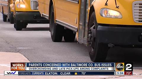 Parents list bus complaints in document and deliver to Baltimore Co. Board of Education