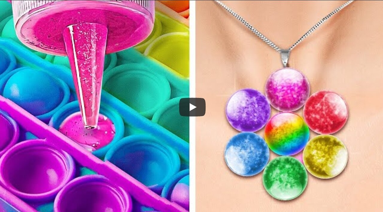 HOW TO LOOK STUNNING WITH HANDMADE JEWELRY | Colorful Resin And Hot Glue DIY Crafts