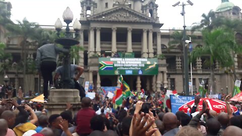 SOUTH AFRICA - Durban - Springboks parade RWC Trophy (Videos) (s95)