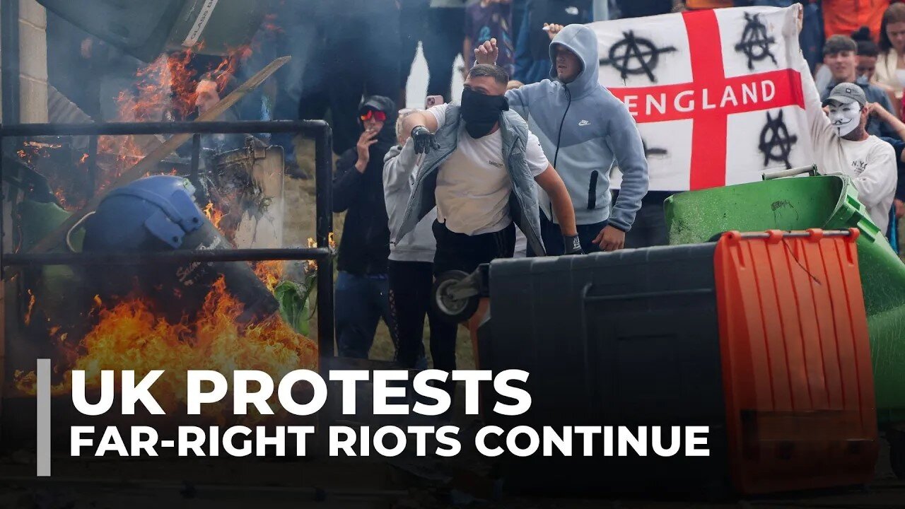 *UK PROTESTS* Far-right rioters attack asylum seeker hotels in UK