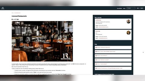 Raymond Looking For Feedback On Licensing Liquor For Restaurants - February 23, 2022 - Micah Quinn