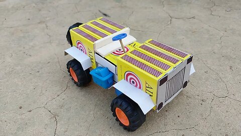 How to Make 4×4 Jeep Pickup | Powerful Matchbox Truck | Matchbox Project| DC Motor and Battery |