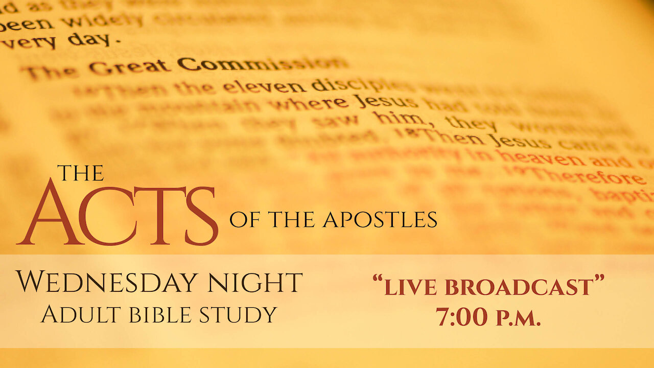 The Acts of the Apostles; 10/27/2021