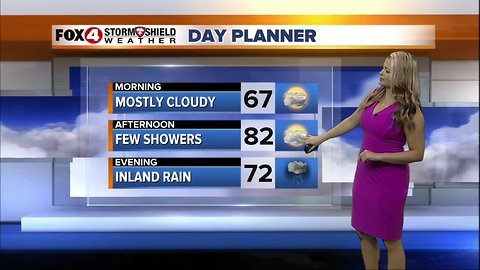 FORECAST: Few showers Wednesday afternoon