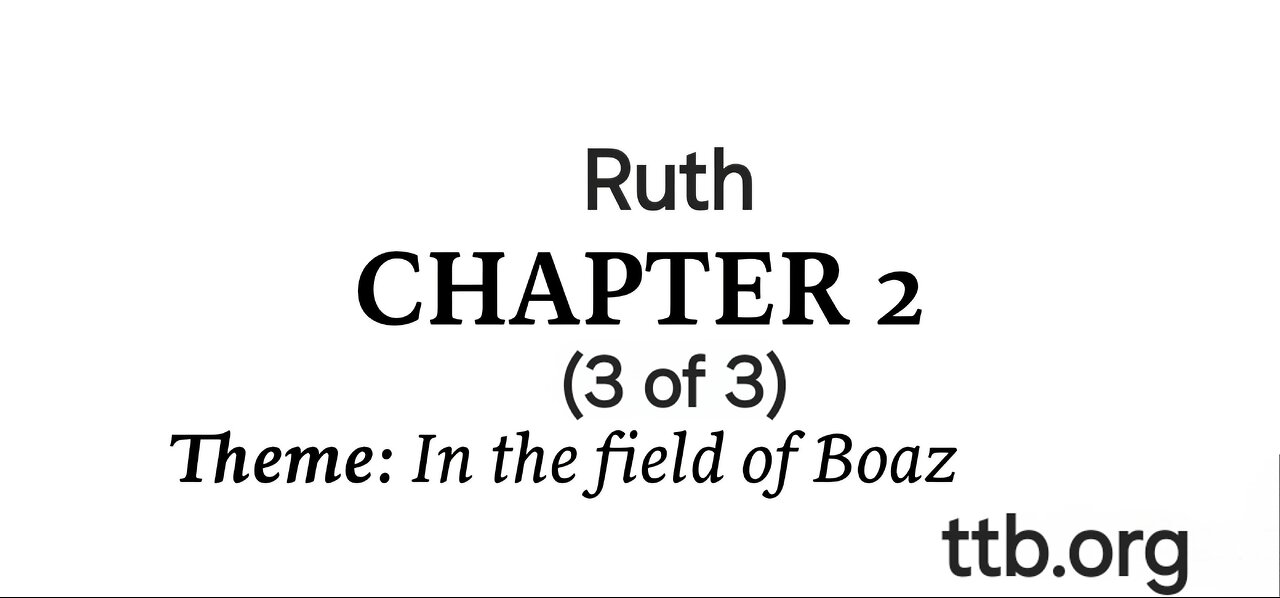 Ruth Chapter 2 (Bible Study) (3 of 3)