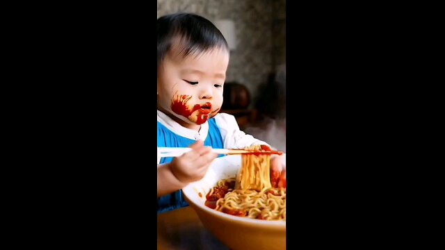 Kid Eating noodles❤️