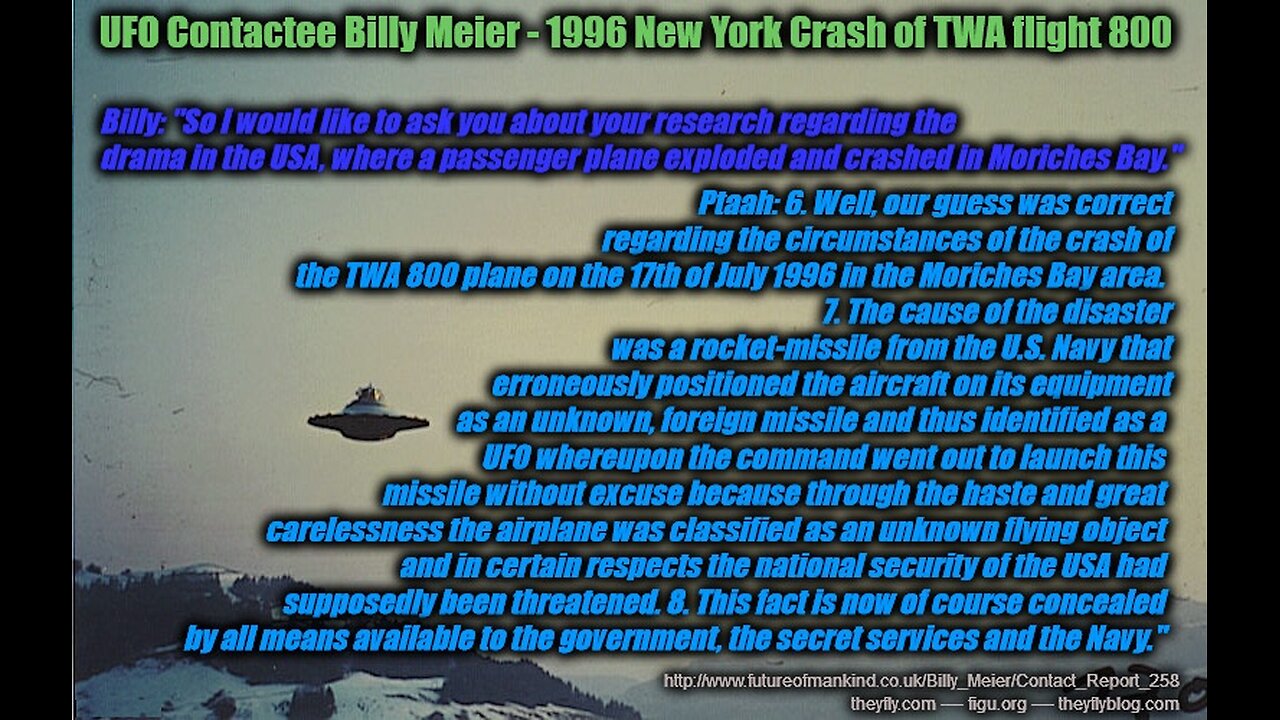 Billy Meier UFO Contact Reports - TWA Flight 800