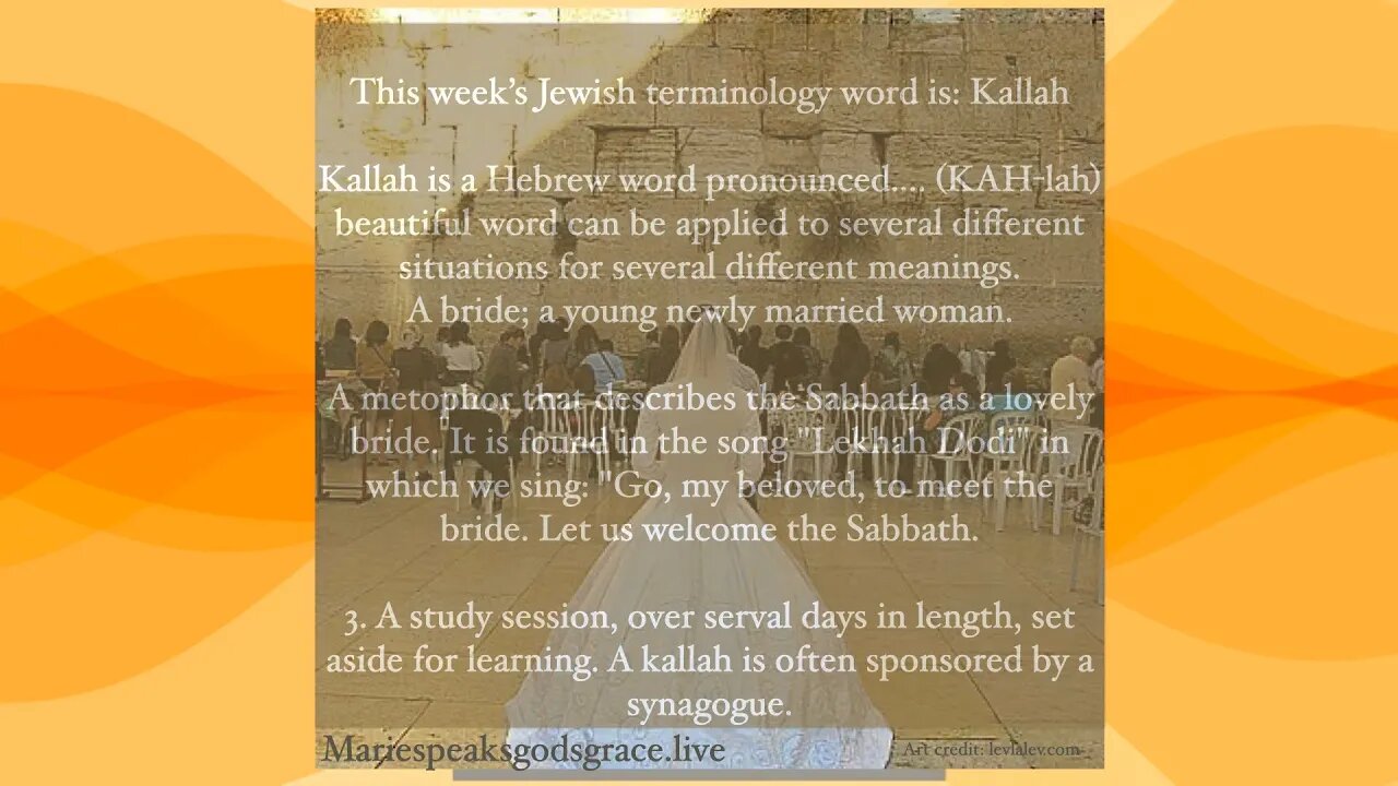 This week’s Jewish terminology word is: Kallah #bride #wedding #song #qualitytime #mariespeaks