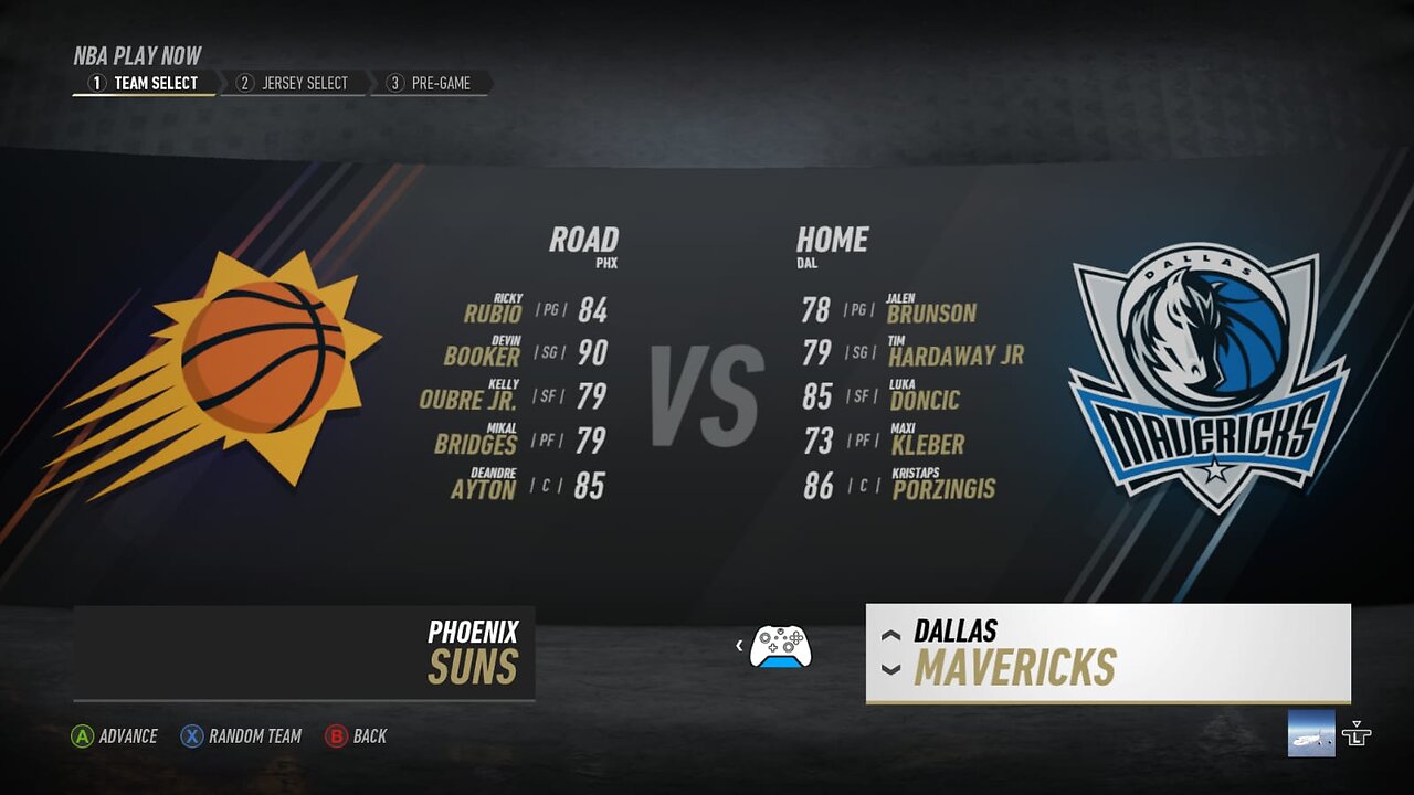 🏀NBA Live Season - Week 1 - Phoenix Suns (Road) VS (Home) Dallas Mavericks - XBOX SERIES S - Difficult Level: Pro