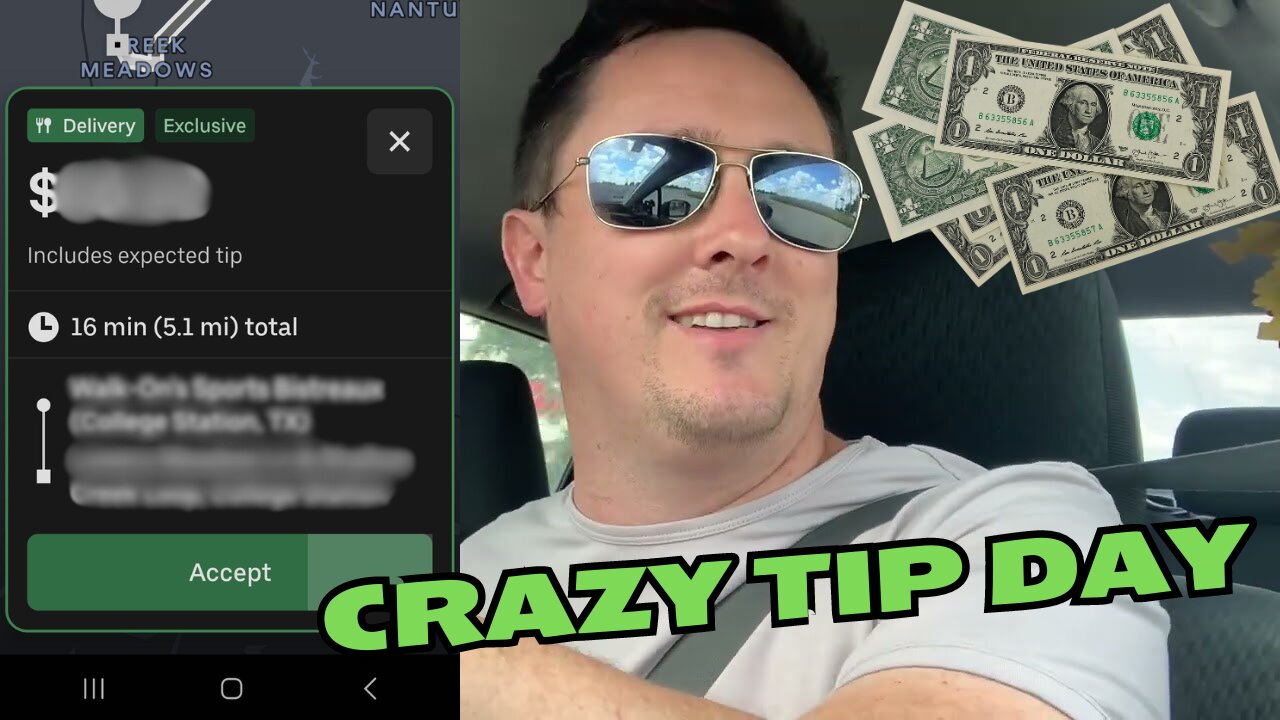 Crazy Tipping on Uber Eats - First Ever Ride Along Video