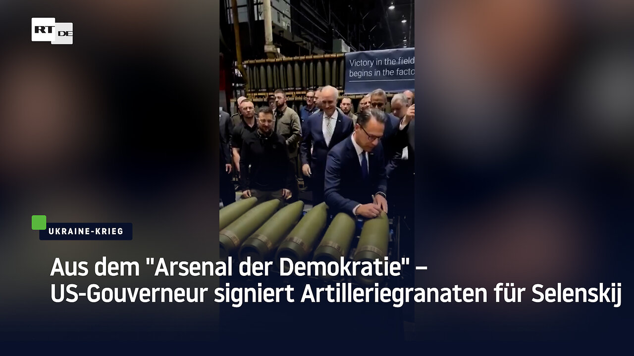 Aus dem "Arsenal der Demokratie" – US-Gouverneur signiert Artilleriegranaten für Selenskij