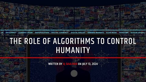 The Role Of Algorithms To Control Humanity