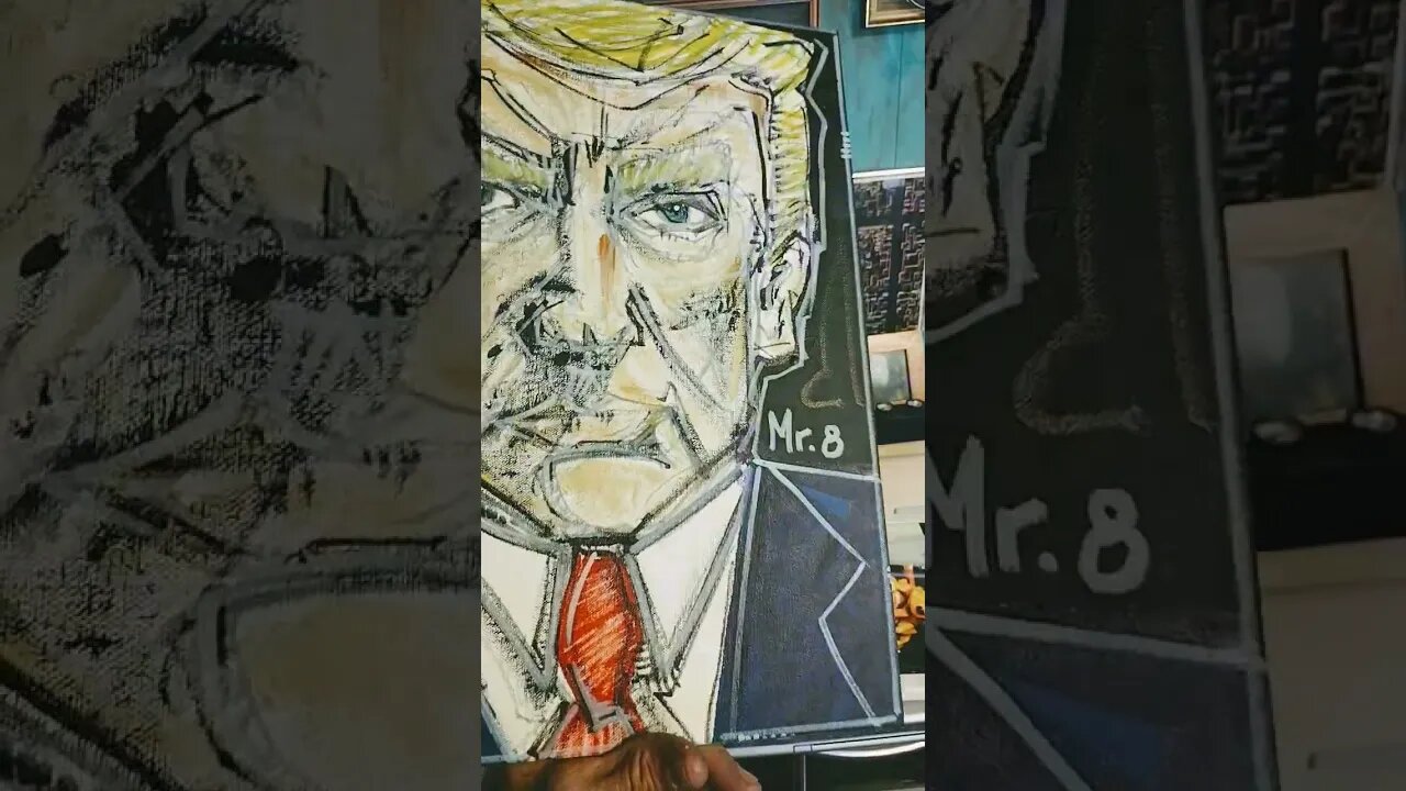 I painted President Trump's Booking Photo #history #portrait #art