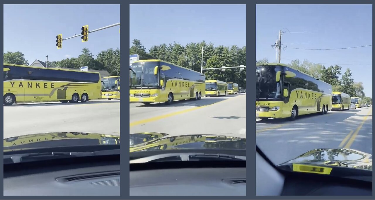 Central Casting: 12 buses of actors leave Kamala's event in New Hampshire