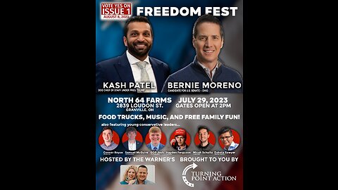 FREEDOM FEST AT THE FARM WITH BERNIE MORENO & KASH PATEL!