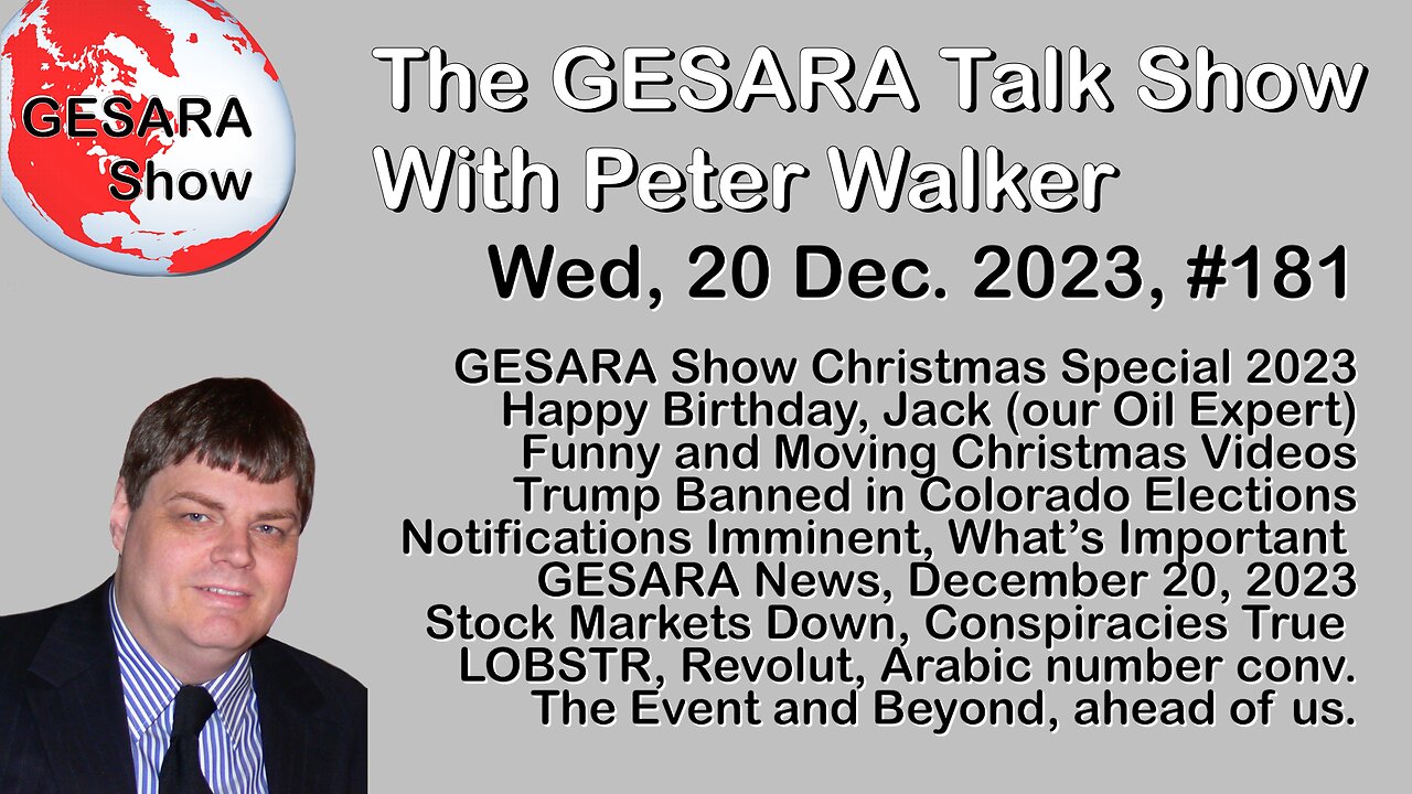 2023-12-20, GESARA Talk Show 181 - Wednesday - Christmas Show (v2)