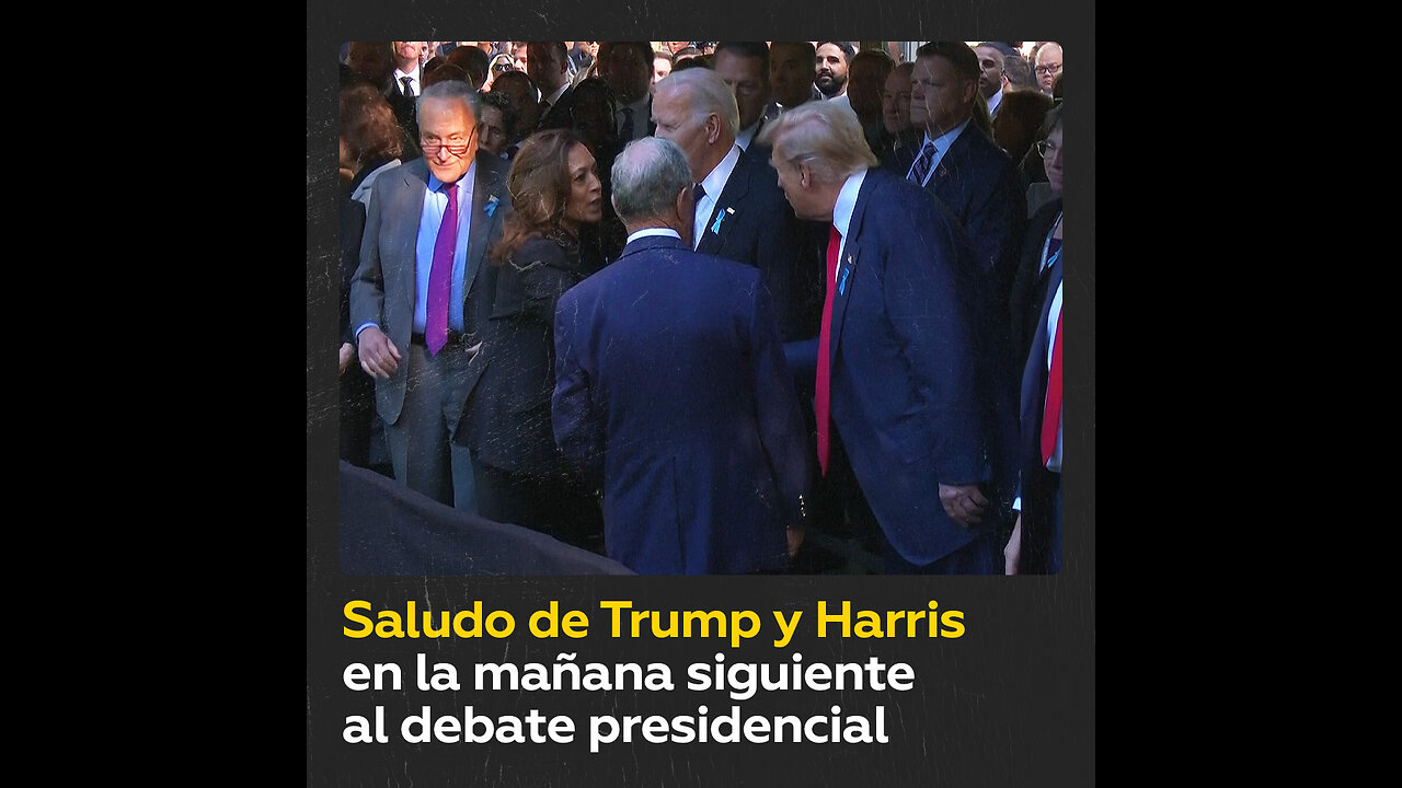 Trump y Harris se estrechan la mano en el acto del 11-S