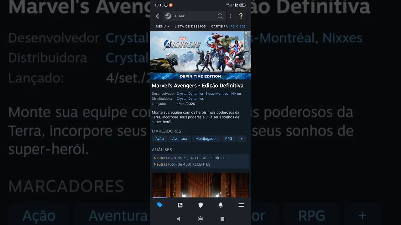 NÃO É UM LIXO. CORRA! Marvel's Avengers Edição Definitiva em promoção na Steam até 30/09/2023