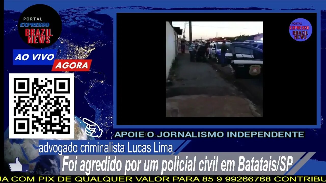 O advogado criminalista Lucas Lima foi agredido por um policial civil em Batatais/SP.